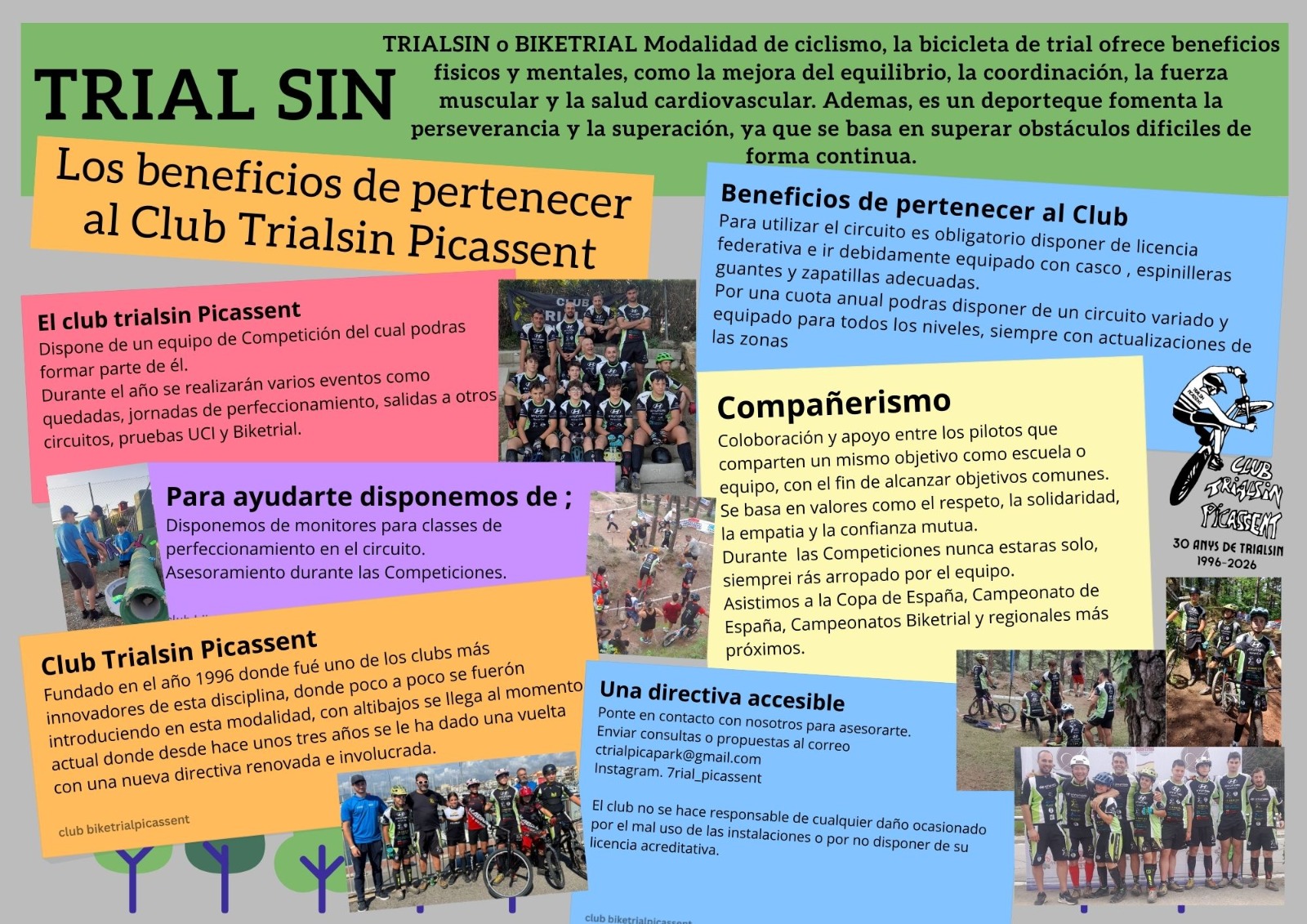 Cartel informativo del Club Trialsin Picassent